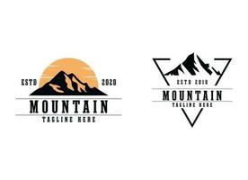 modèle de conception de logo de montagne noire vecteur