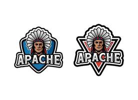 originaire de américain Indien chef tête profil . mascotte sport équipe logo. vecteur