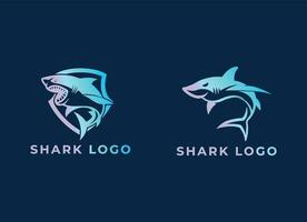 modèle de logo de mascotte de jeu esport requin poisson vecteur