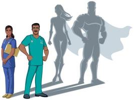 Indien infirmière super héros ombre vecteur