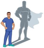 infirmière super-héros ombre vecteur