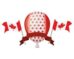 célébration de la fête du canada avec ballon vecteur