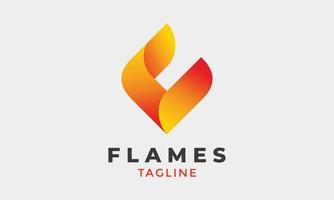 logo vecteur diamant flammes Couleur minimaliste conception branché styliste Créatif