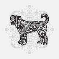 mandala de chien. éléments décoratifs vintage. motif oriental, illustration vectorielle. vecteur
