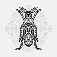 mandala d'insectes. éléments décoratifs vintage. motif oriental, illustration vectorielle. vecteur
