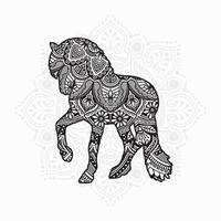 mandala de cheval. éléments décoratifs vintage. motif oriental, illustration vectorielle. vecteur