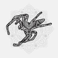 mandala d'insectes. éléments décoratifs vintage. motif oriental, illustration vectorielle. vecteur