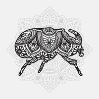 mandala d'insectes. éléments décoratifs vintage. motif oriental, illustration vectorielle. vecteur