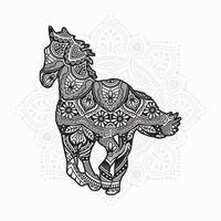 mandala de cheval. éléments décoratifs vintage. motif oriental, illustration vectorielle. vecteur