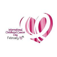 magnifique symbolique carte sur une blanc arrière-plan, international journée de enfance contre cancer, février 15 vecteur