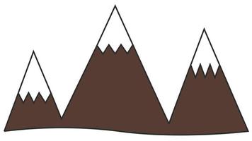 Montagne icône culminer, glacier colline terrain hiver, paysage symbole rocheux vecteur