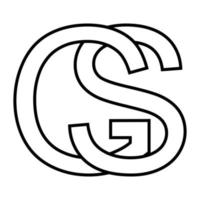logo signe gs sg icône nft entrelacé des lettres g s vecteur