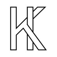 logo signe ki je icône double des lettres logotype je k vecteur