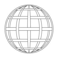entrelacés méridien et parallèle de le globe de le Terre grille, le globe de le champ ligne sur le surface de le méridien et parallèle vecteur modèle la grille