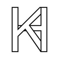 logo signe kh hk, icône double des lettres logotype h k vecteur