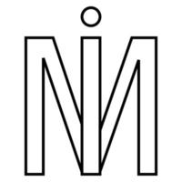 logo signe je suis mi icône, nft entrelacé des lettres je m vecteur