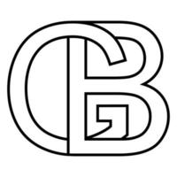 logo signe gb bg icône, nft gb entrelacé des lettres g b vecteur