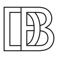 logo signe db bd icône signe, entrelacé des lettres ré b vecteur