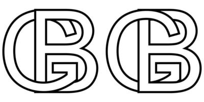 logo signe gb bg icône signe entrelacé des lettres b, g vecteur logo Go, bg premier Capitale des lettres modèle alphabet g, b