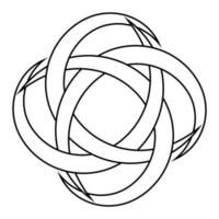 logo tatouage circulaire et radial croissant lune symbole de la prospérité et bien la chance vecteur