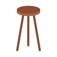 Trois pattes bar tabouret icône, en bois tabouret Stock illustration vecteur