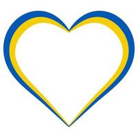 cœur forme drapeau Ukraine Jaune bleu cœur l'amour Ukraine patriotisme vecteur