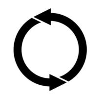 deux circulaire noir flèches icône sur blanc Contexte vecteur