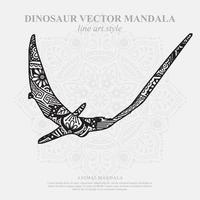 mandala de dinosaure. éléments décoratifs vintage. motif oriental, illustration vectorielle. vecteur