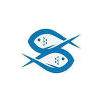 poisson logo lettre s moderne vecteur
