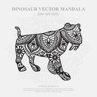 mandala de dinosaure. éléments décoratifs vintage. motif oriental, illustration vectorielle. vecteur