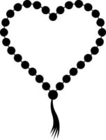 prière perles plié dans le forme de une cœur vecteur