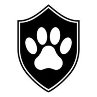 animal protection logo timide cousu avec animal patte impression vecteur