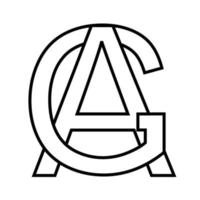logo signe Géorgie ag icône nft Géorgie entrelacé des lettres g une vecteur