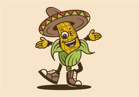 mascotte personnage de mexicain nourriture élotes avec content visage vecteur