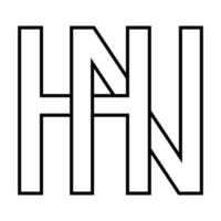 logo signe hn nh icône nft entrelacé des lettres n h vecteur