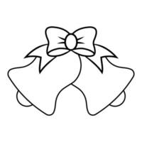 Noël cloches avec arc icône logo Stock illustration vecteur