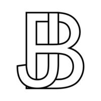 logo signe bj jb icône, double des lettres, logotype b j vecteur