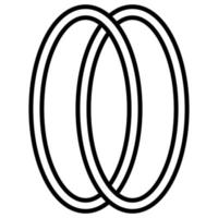 emboîtement ellipse icône signe contour anneaux. cercles, anneaux mariage vecteur
