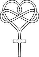 signe infini l'amour pour Dieu, cœur avec infini symbole vecteur