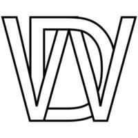 logo signe, dw wd icône nft dw entrelacé des lettres ré w vecteur