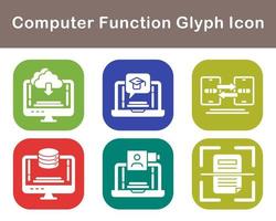 ordinateur une fonction vecteur icône ensemble