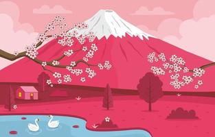 concept de paysage de fleurs de cerisier