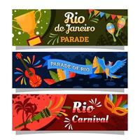 ensemble de bannière de carnaval du brésil festival de rio vecteur