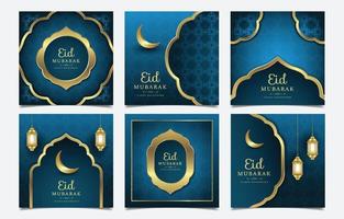 message de médias sociaux moderne heureux eid mubarak