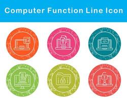 ordinateur une fonction vecteur icône ensemble