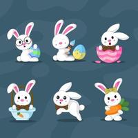 jeu de caractères de lapin de pâques