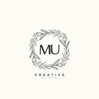 mu beauté vecteur initiale logo art, écriture logo de initiale signature, mariage, mode, bijoux, boutique, floral et botanique avec Créatif modèle pour tout entreprise ou entreprise.