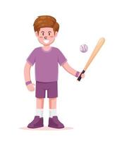 base-ball joueur avec chauve souris et Balle vecteur illustration