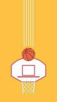 basketball dessin animé vecteur. gratuit espace pour texte. fond d'écran. copie espace. vecteur