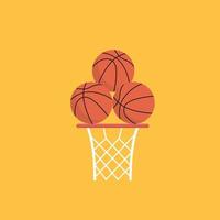 basketball dessin animé vecteur. gratuit espace pour texte. fond d'écran. copie espace. vecteur